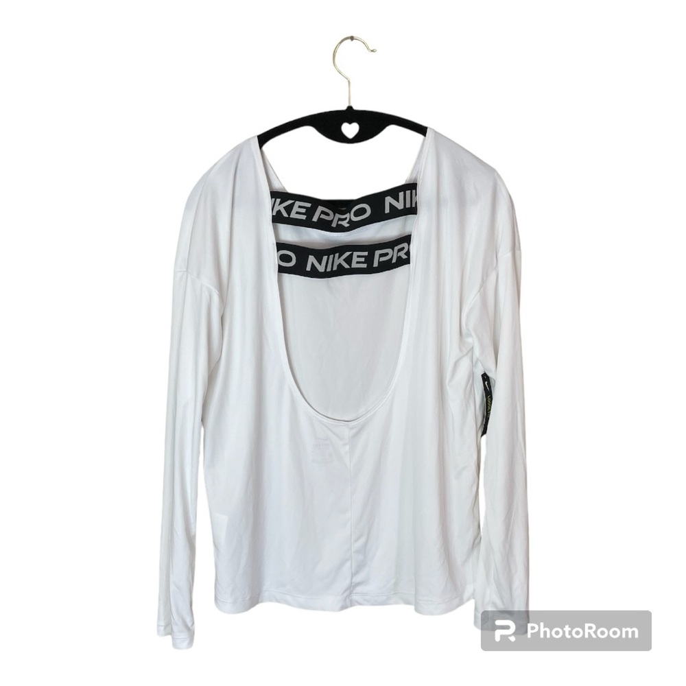 Nike Pro Dri-Fit Loose Fit Long Sleeve with Black Stretchy Logo Workout Small